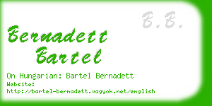 bernadett bartel business card